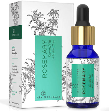 Rey Naturals Lavender Essential Oil - Pure 100% Natural Lavandula Angustifolia Extract - Healthier S & Rey Naturals Rosemary essential oil for hair growth, Skin and Aroma - 15ml
